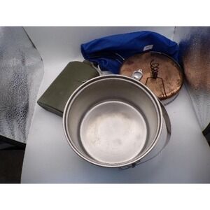 Vintage Texsport Camping Cook Pot Mess Kit with Canteen and Bag